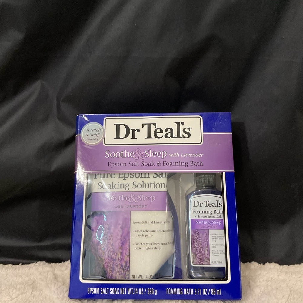 Dr Teal's Lavender Epsom Salt Soak  14 Oz& Foaming Bath 3 Oz Set NIB